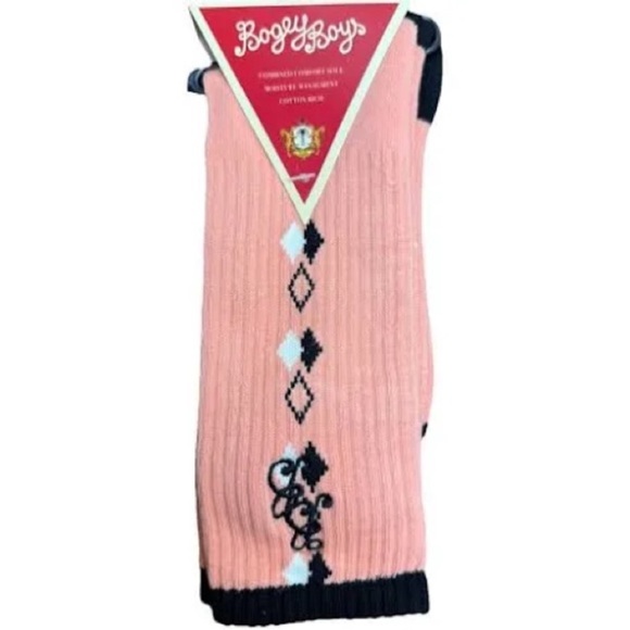 Bogey Boys Other - Bogey Boys by Mackelmore Pink & Black Argyle Diamond Golf Socks Preppy Retro